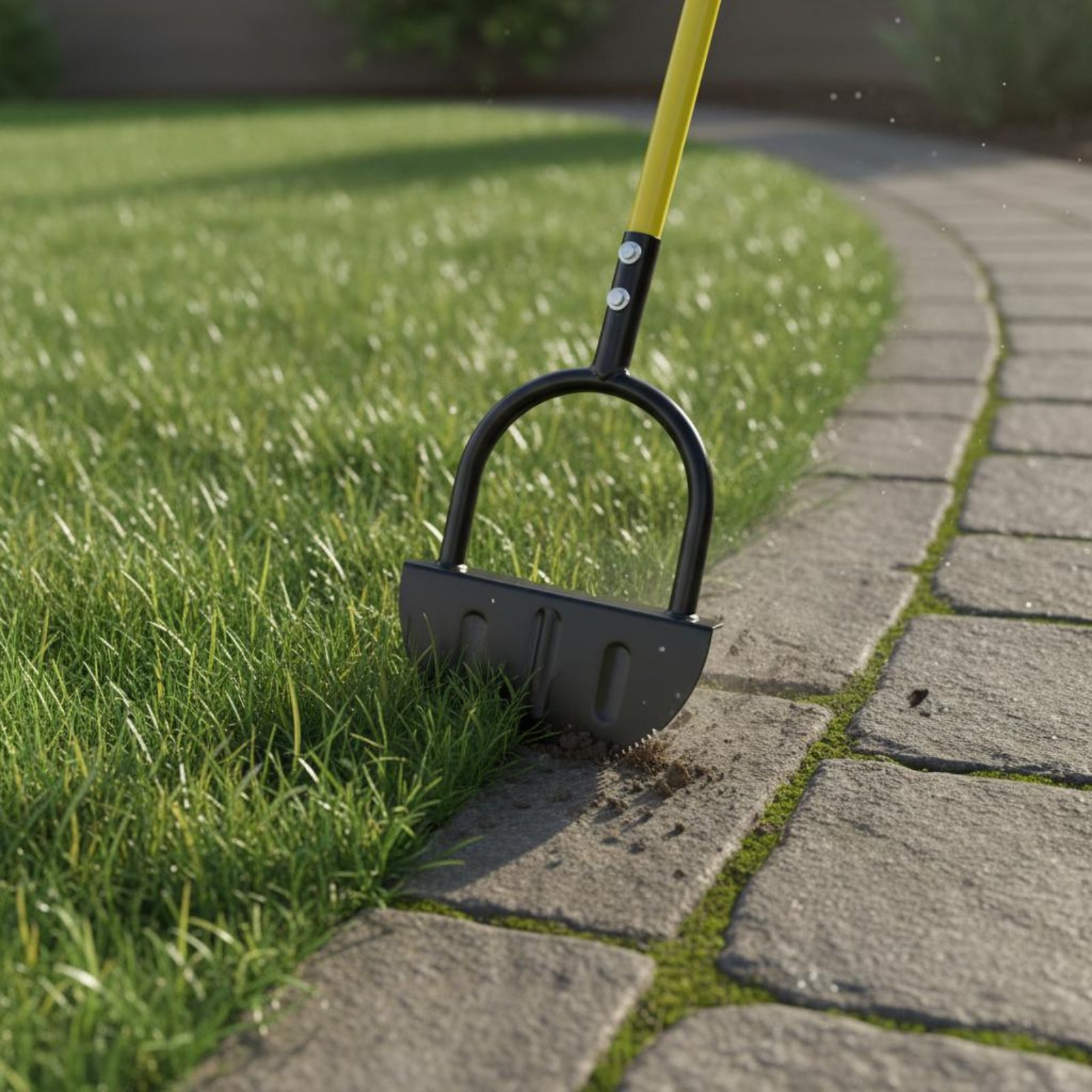 Gardening Tools Edger - ハーフムーン芝生エッジャー 大型フットベース 手動ステップエッジャー 鋸歯状ボーダースペード 取り外し可能なデザイン 景観整備士、庭、庭園用