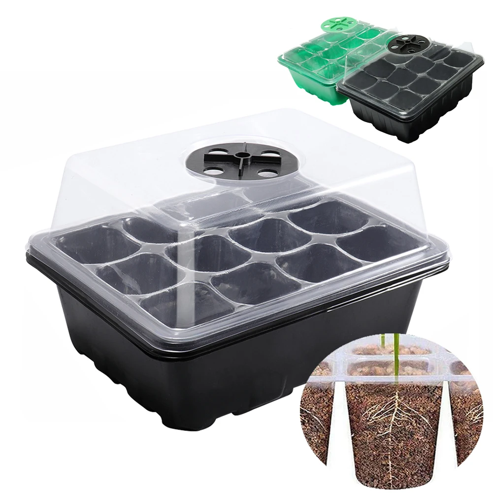 Propagation Tray Dome - 湿度ドーム付きミニ温室シードスタータートレイ、多肉植物用発芽トレイ、12穴