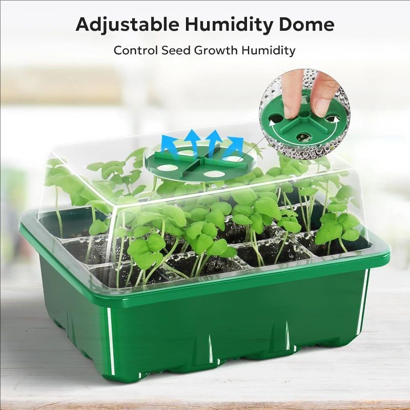 Propagation Tray Dome - 10個/5個入り 苗床トレイ 種子スターターキット ミニプロパゲーター 植物育成キット 湿度調整可能なドームとベース付き