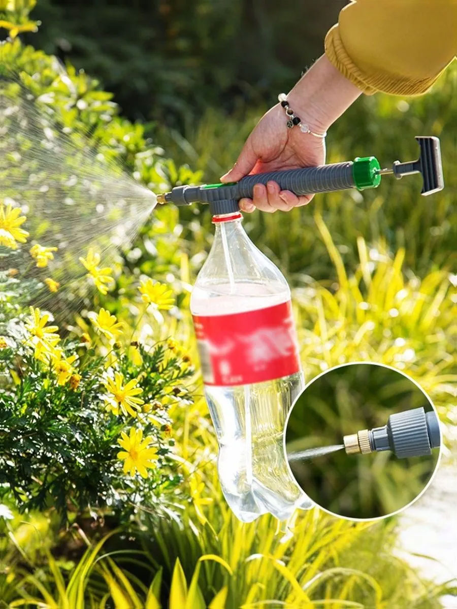 Gardening Yard Tools - 新型アップグレード高圧ウォーターガンスプレーヤー、調整可能なドリンクボトルスプレー、プラスチック製スプレーボトル、庭、植物の水やり用