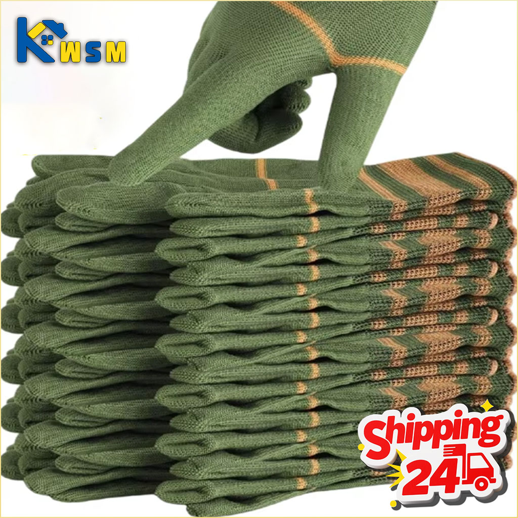 Gardening Tools Gloves - 12-48 ペア通気性のある耐摩耗性作業用手袋ソフトで柔軟で耐久性のあるニット製男性女性用労働家庭菜園用