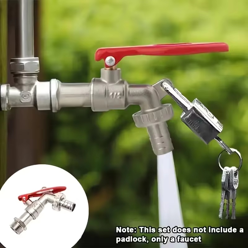 Gardening Yard Tools - 1Pc 1/2 インチ亜鉛合金蛇口ガーデンビブコック屋外ロック可能な水タンクコネクタ工業用家庭用灌漑交換ツール