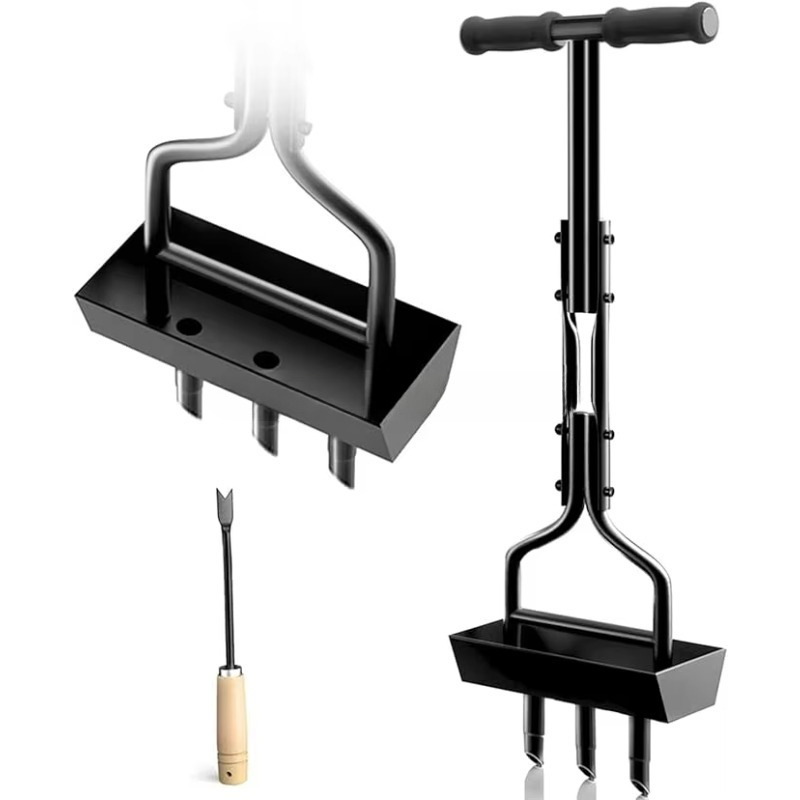 Gardening Yard Tools - 手動芝生エアレーター、手動コアエアレーター、芝生エアレーター、土壌コア収納トレイ付きコアリングツール、庭の手入れ用