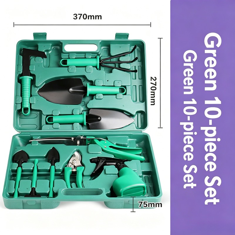 Gardening Tools Set Gift - 園芸工具セットギフトボックス、剪定鋏、シャベル、熊手、鍬、じょうろ、家庭園芸用10点ツールボックス