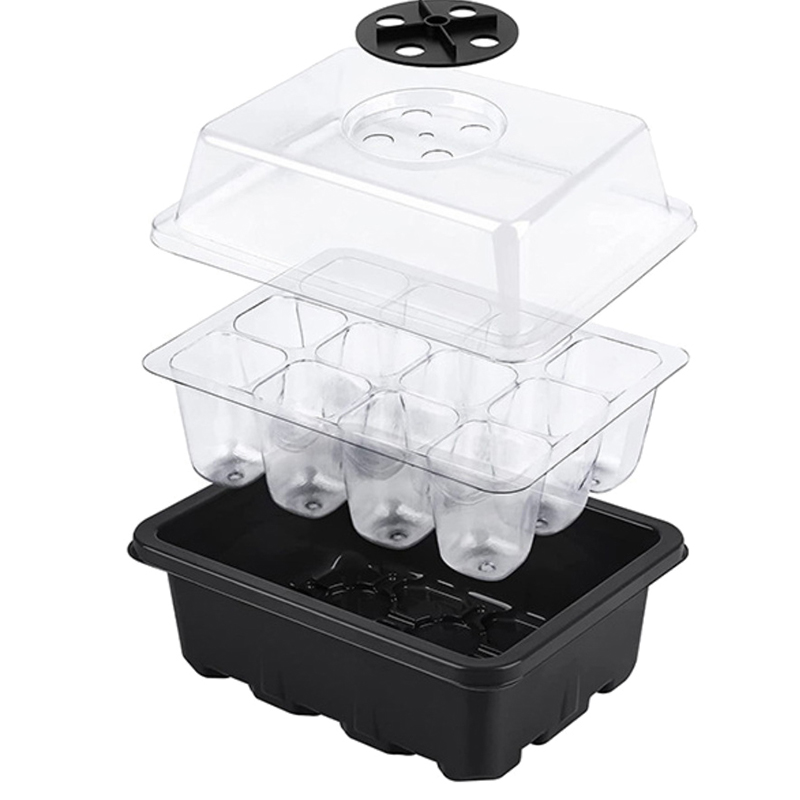 Propagation Tray Dome - 6/12 穴種子スタータートレイ湿度ドーム繁殖トレイミニ温室発芽トレイ植物用
