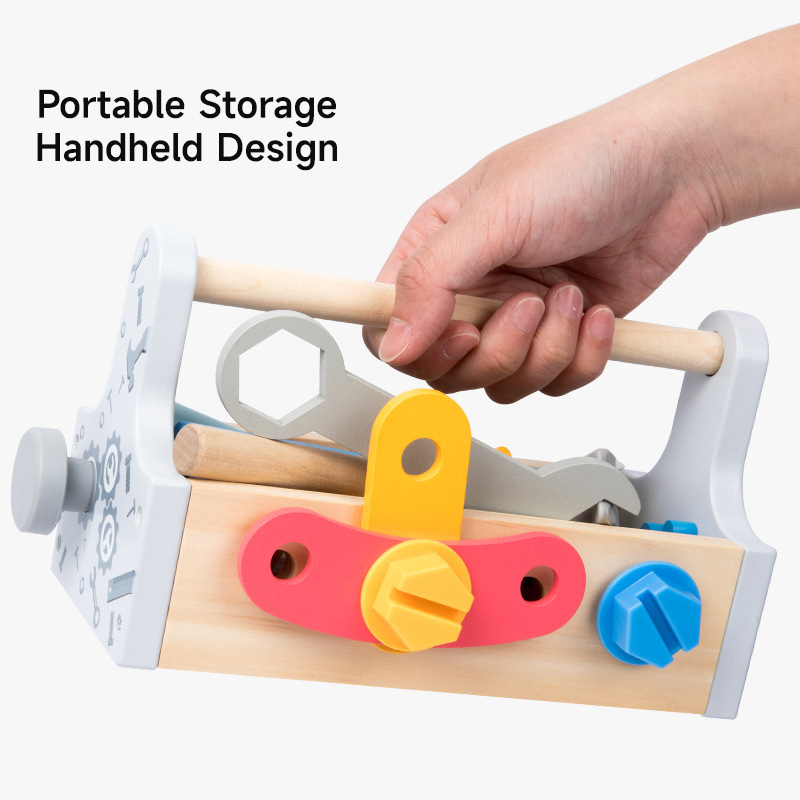 Gardening Tools Set Gift - 子供用ツールボックス木製おもちゃDIYネジ修理キットおもちゃごっこ遊びセットナット分解ネジ組み立てツール教育玩具ギフト