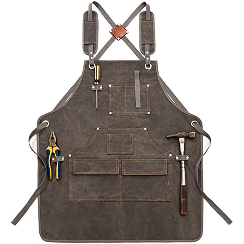 モダンなシンプルな厚手キャンバスエプロン、カスタムロゴ入り、 - Gardening Tools Logo のレビューと価格