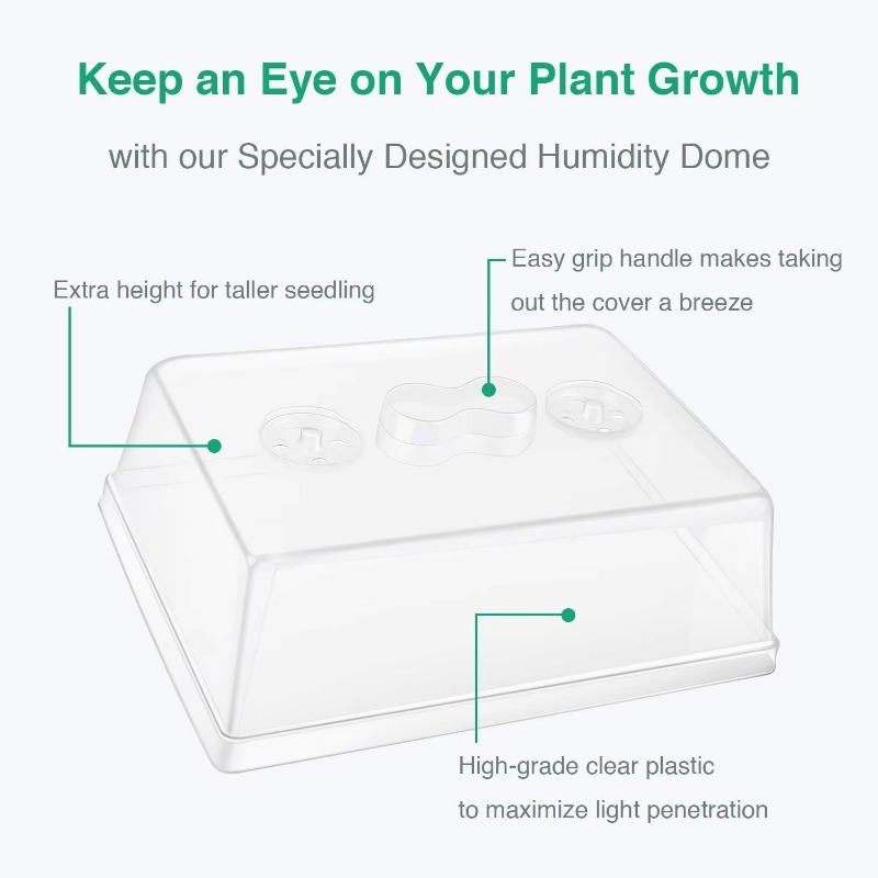 5インチのプラスチック製湿度ドーム、144セルの育苗トレイ用 - Propagation Tray Dome のレビューと価格