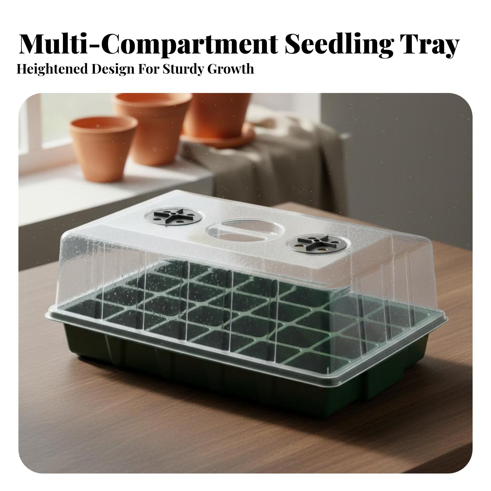 24コンパートメント育苗トレイ 透明蓋付き育苗トレイ ドーム - Propagation Tray Dome のレビューと価格