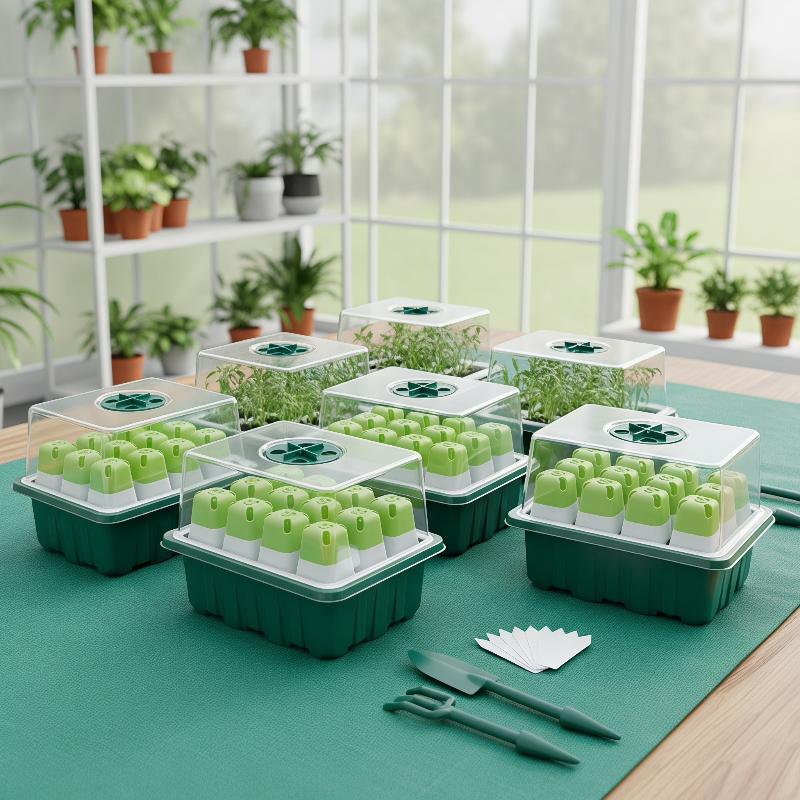 1セット種子スタータートレイミニ温室発芽キット、湿度ドーム付 - Propagation Tray Dome のレビューと価格