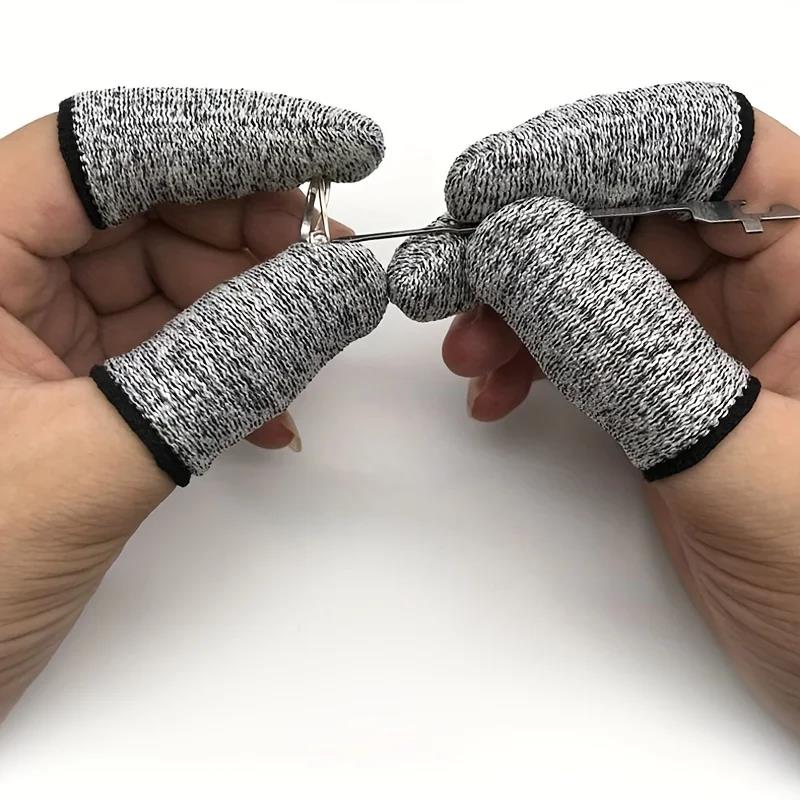 5レベルの高性能耐切創繊維5ペアフィンガーコット親指プロテク - Gardening Tools Gloves のレビューと価格