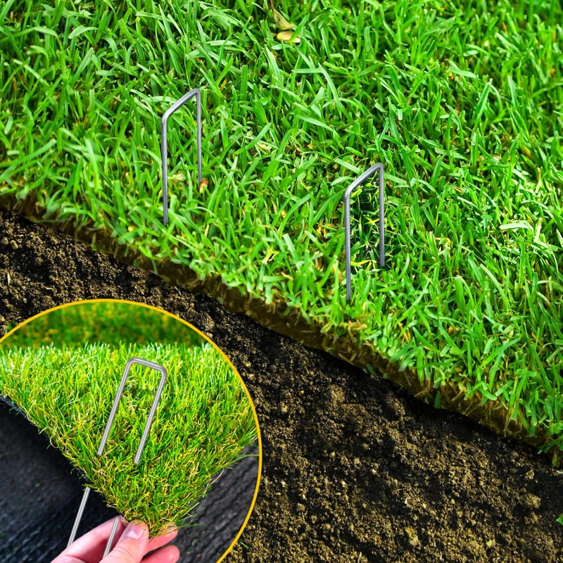 10個入りU字型ガーデンネイル人工芝ネイルヘビーフェンスパイ - Gardening Tools Used のレビューと価格