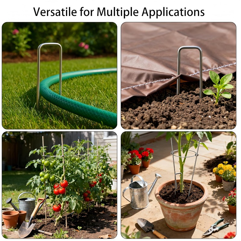 10個入りU字型ガーデンネイル人工芝ネイルヘビーフェンスパイ - Gardening Tools Used のレビューと価格