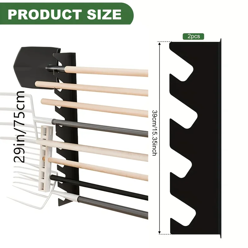 頑丈な金属製ガーデンツールホルダー、シャベルと熊手の収納付き - Gardening Tools Organizer のレビューと価格