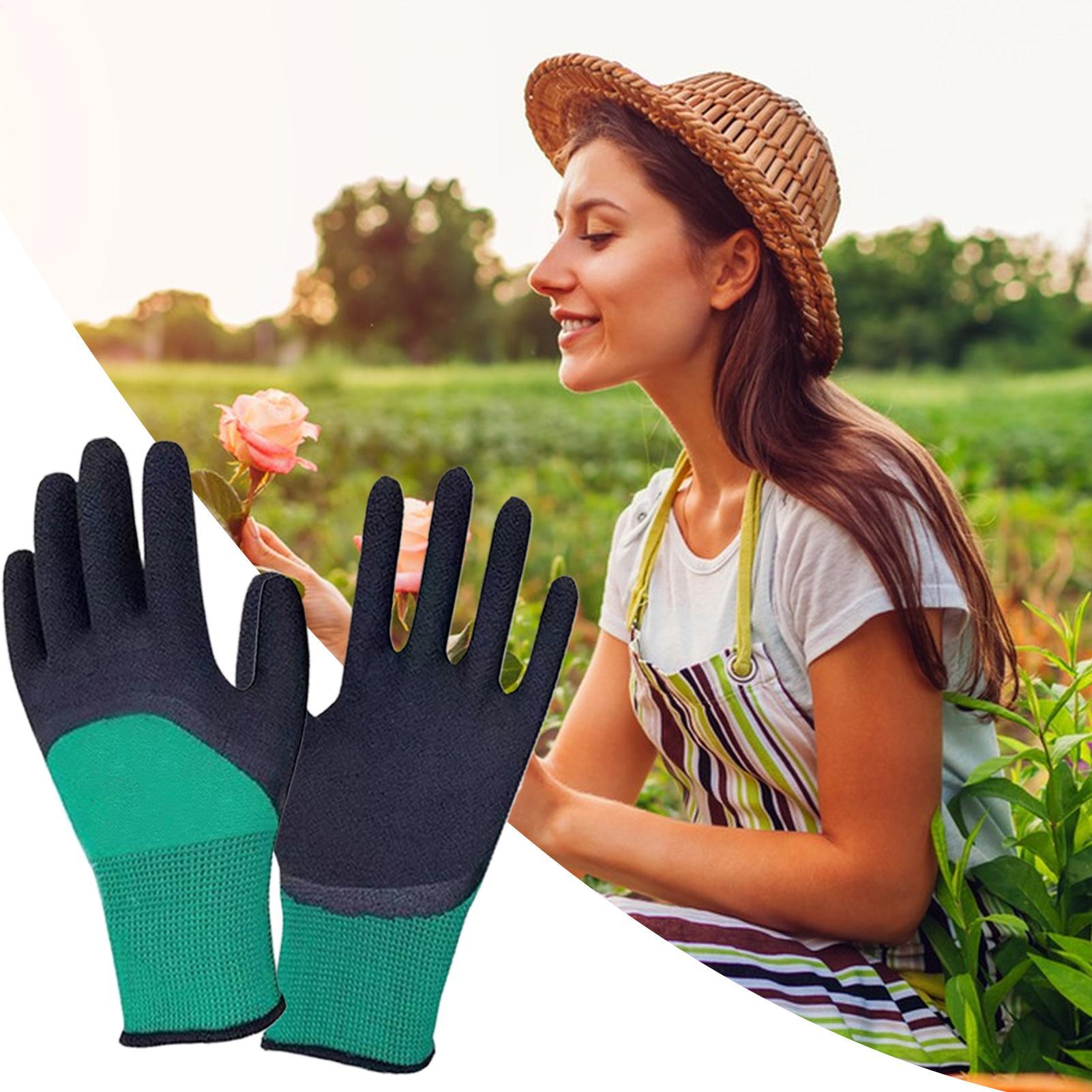 1 ペアの園芸用手袋ゴム製防水園芸用手袋野菜花植物園芸用滑り - Gardening Tools Gloves のレビューと価格