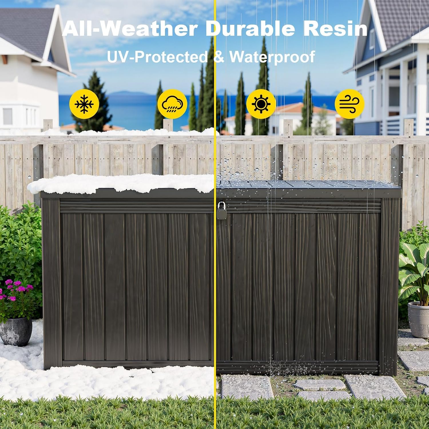 200ガロン屋外収納ボックス、ロック付き防水デッキボックス、 - Gardening Tools のレビューと価格