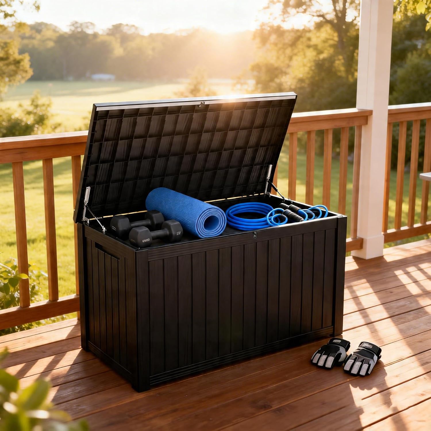 200ガロン屋外収納ボックス、ロック付き防水デッキボックス、 - Gardening Tools のレビューと価格