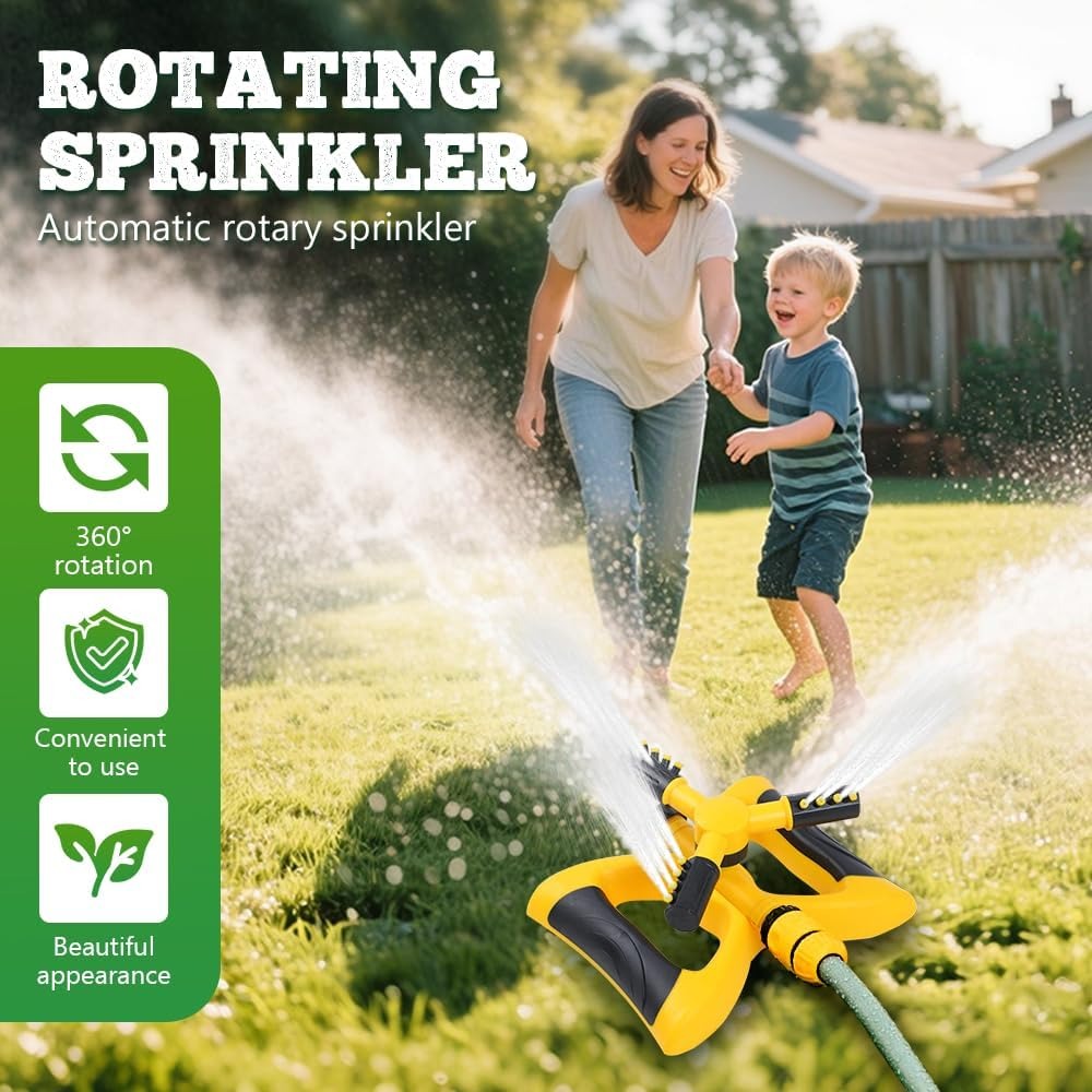 360度自動回転式スプリンクラー（ベース付き）大範囲カバー  - Gardening Yard Tools のレビューと価格