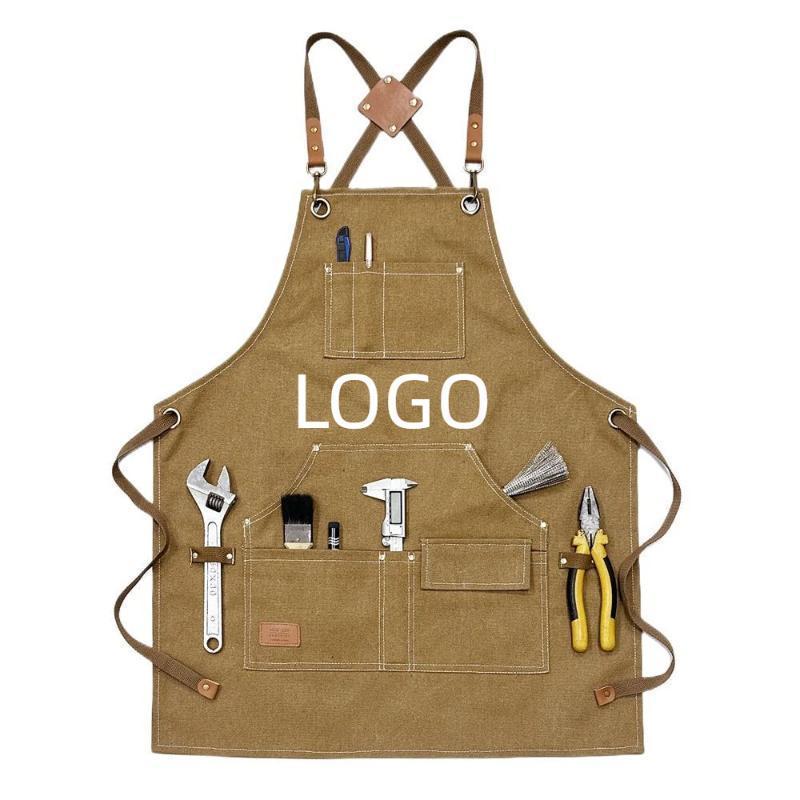 複数のポケット付きキャンバスエプロン職人ガーデニング作業服庭 - Gardening Tools Logo のレビューと価格