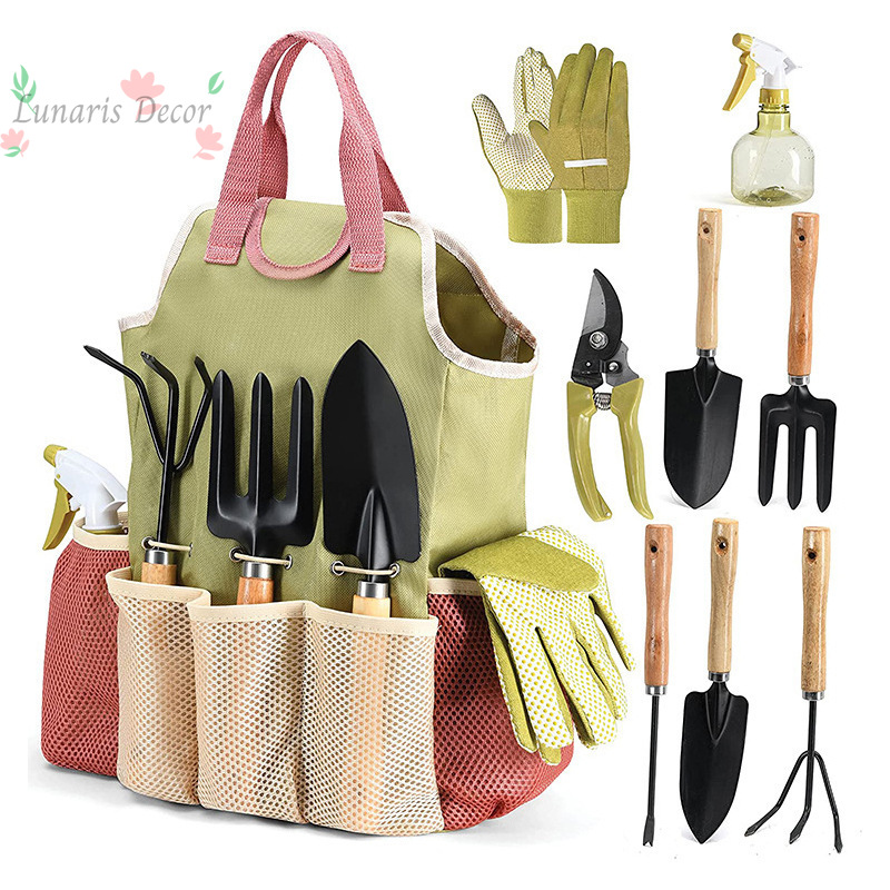 9点セットの屋外用園芸工具キット、園芸工具セット、ハサミギフ - Gardening Tools Set Gift のレビューと価格