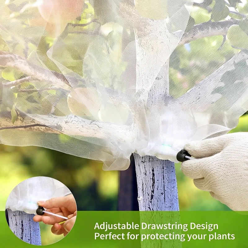 ロープとジッパー付きの大型植物保護カバー、花や果物の防虫ネッ - Gardening Tools Used のレビューと価格