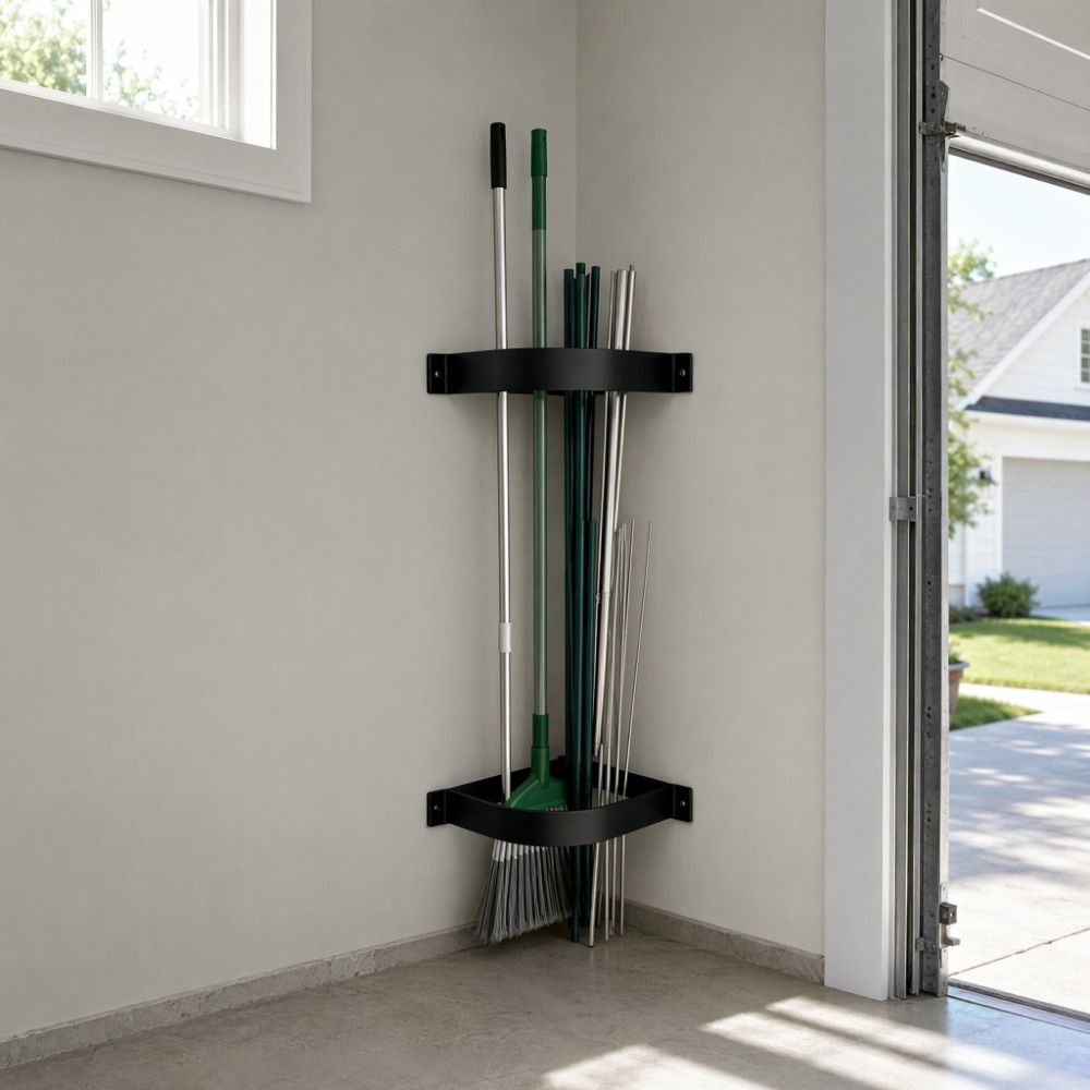 壁掛け式コーナーツール収納ラック、頑丈なドリル取り付けツール - Gardening Tools Organizer のレビューと価格