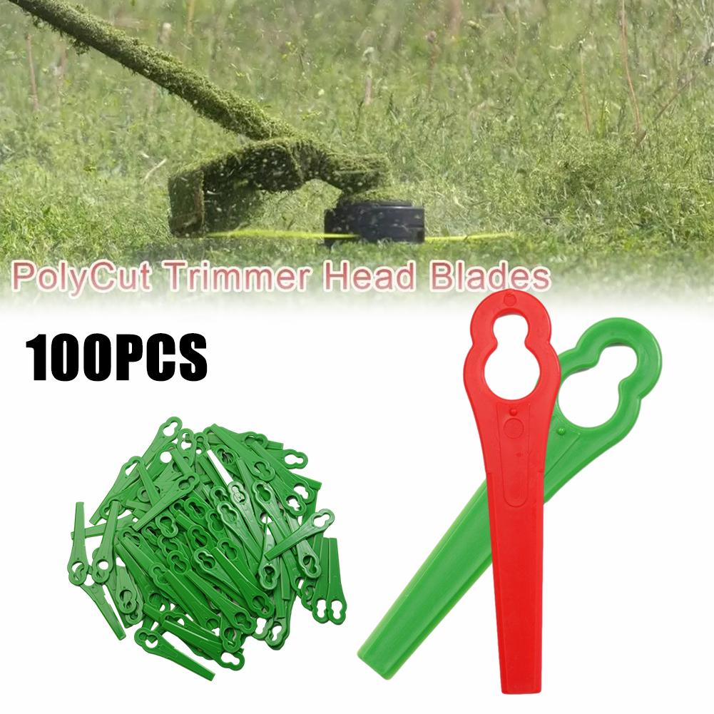 100 個プラスチック草刈り機交換用ブレードコードレスストリ - Gardening Tools Edger のレビューと価格