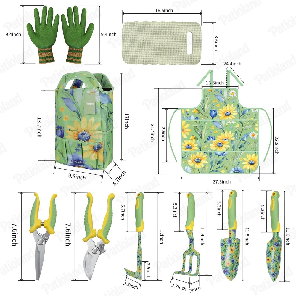 10点セットガーデンツールセット：アルミ製、エルゴノミクスハ - Gardening Tools Gloves のレビューと価格
