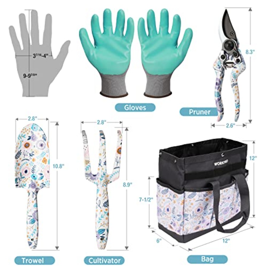 5個入りガーデンツールセット、アルミ製頑丈ガーデニングツール - Gardening Tools Set Gift のレビューと価格