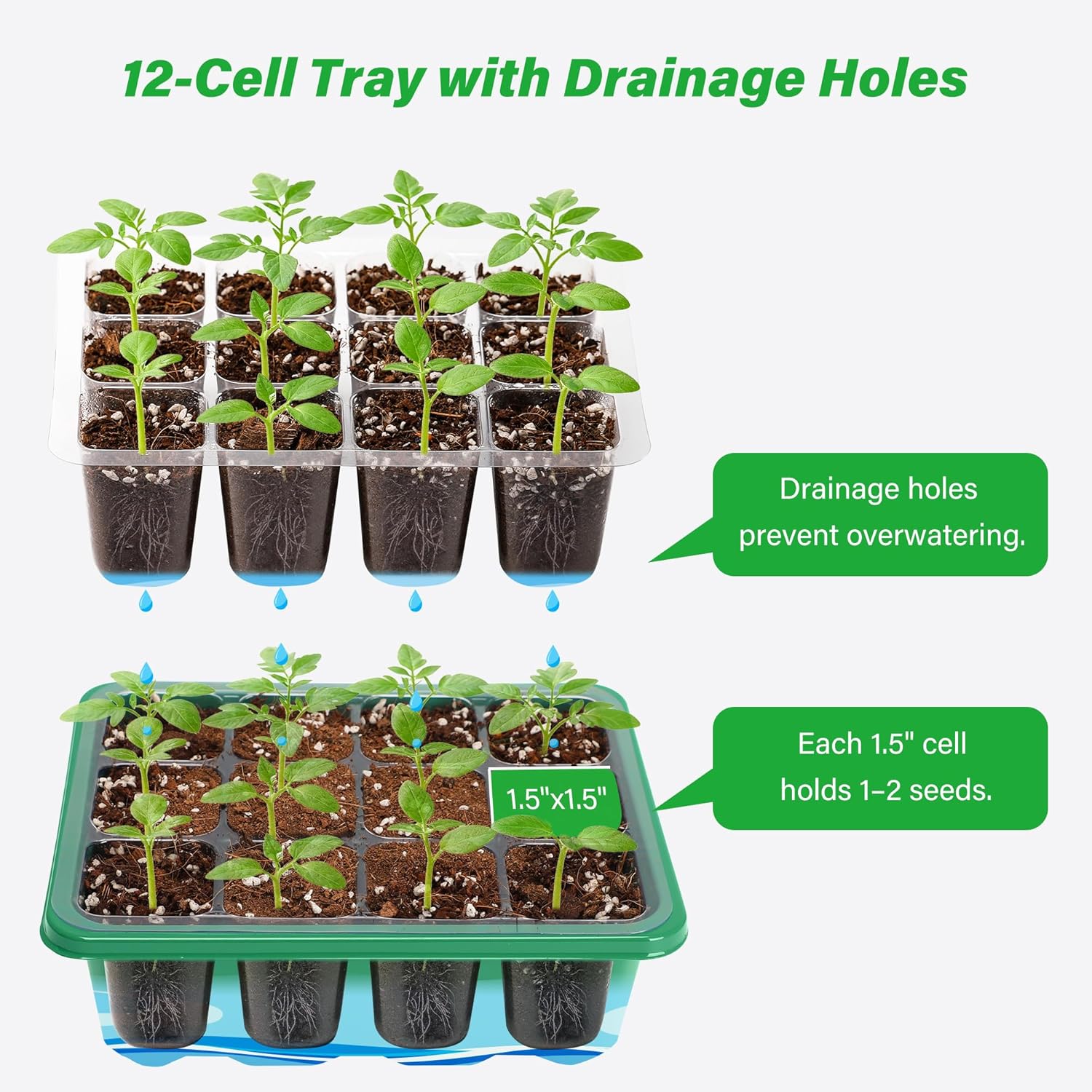 育苗トレイ、種まきキット、湿度調整可能なドームとベース付き室 - Propagation Tray Dome のレビューと価格